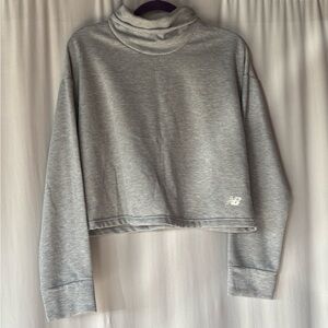New Balance Women's Heather Gray Cropped Sweatshirt